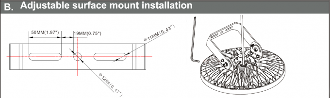 AC90V~305V 200 Watts Geleide Hoge Facultatieve Baai Lichte 140LPW Meanwell Optische Lens 60Â°/90Â°/120Â°