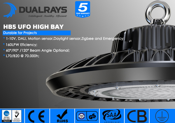 LEIDEN van het Dualraysufo Hoog Baai Licht 50/60Hz Matrijs Gegoten Aluminium 140LPW voor Supermarkten