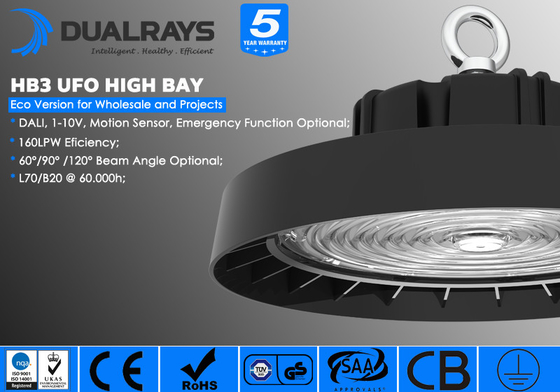 Van de Innovatieve Pluggable de Bewegingssensor LEIDENE van DUALRAYS HB4 Licht UFO het Hoge Baai met Stralingshoek 60° 90° 110°
