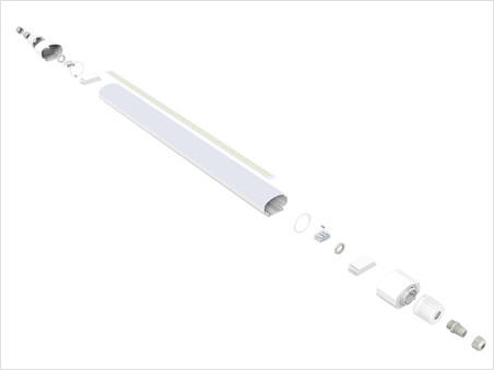 Het pakhuis paste de 1200mm Geleide Huisvesting van Tribewijs Lichte 160LPW 40W Volledige PC Met lange levensuur toe