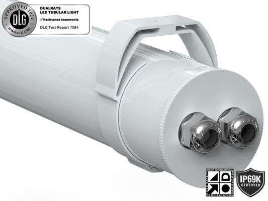 1.5m 60W IP69K IK10 TB7 LED buisvormige lamp voor boerderij met 3 of 5 doorvoer bedrading, koppelbaar
