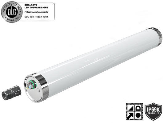1.2m 40W IP69K IK10 TB6 LED Tubulair Licht Anto-UV Ammoniak Voor Animal Stable Warehouse en Auto Wasplaats