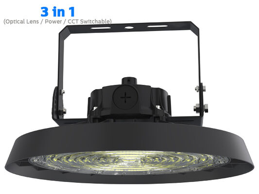 LED Highbay-lamp met DIP-schakelaar voor vermogen en optische lens, met bewegingssensor en daglichtregeling