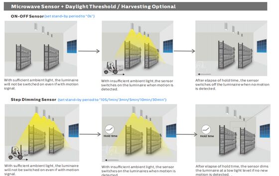 D4 LED Vochtbestendige Lamp met tot 130 LPW DIP Vermogen/3CCT/3-Fase Verandering 1SKU=12SKU Vriendelijk voor Voorraadbeheer en Optimalisatie van de Kasstroom Gemakkelijk voor Groepsbesturing