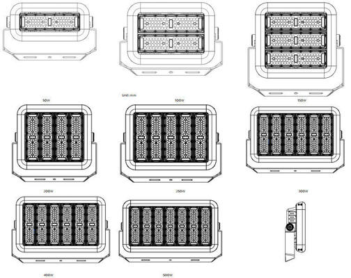 400W SPL4 Modulaire LED sportverlichting ter vervanging van 800W metaalhalogeen met diverse professionele sportverlichtingsoptieken en slimme Zigbee draadloze bediening