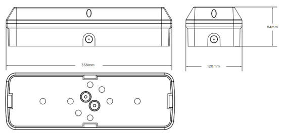 8W Bulk Head LED Veranda Light met noodfunctie en bewegingssensor IP65