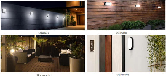 8W Bulk Head LED Veranda Light met noodfunctie en bewegingssensor IP65