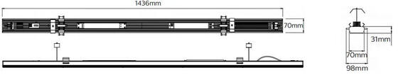 Klikvaste, DIP-schakelbare universele LED-lineaire retrofit-lichtmodule van 75 W met 160 LPW voor T5/T8 fluorescentievervanging met 30°/60°/90°/110°/dubbele 25°/25° L/25° R stralingshoek Optioneel