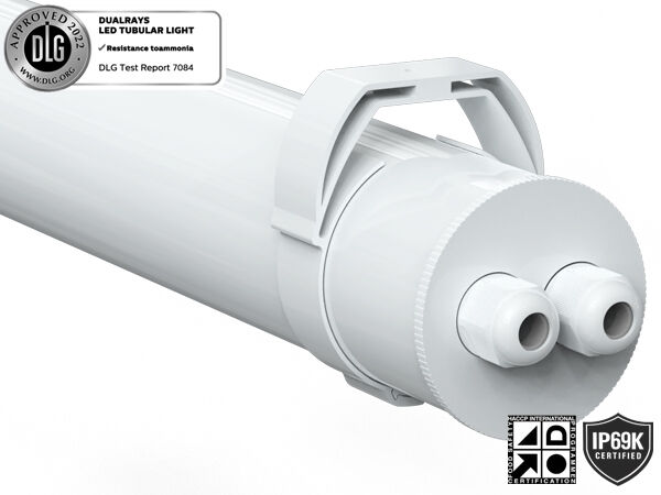 IP69K IP66 TB7 Super LED Tubular Light met DIP Schakelbare Power/3CCT/3-fase en 3/5 bedrading