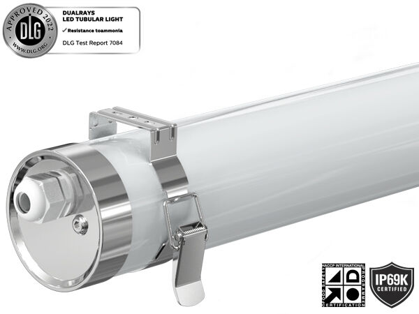 TB6 LED Buisvormige Lamp IP69K PMMA IK08 Anti-Ammonia/UV /PC IK10 Anti-UV Bescherming