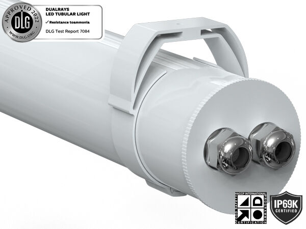 1.5m 60W IP69K IK10 TB7 LED buisvormige lamp voor boerderij met 3 of 5 doorvoer bedrading, koppelbaar